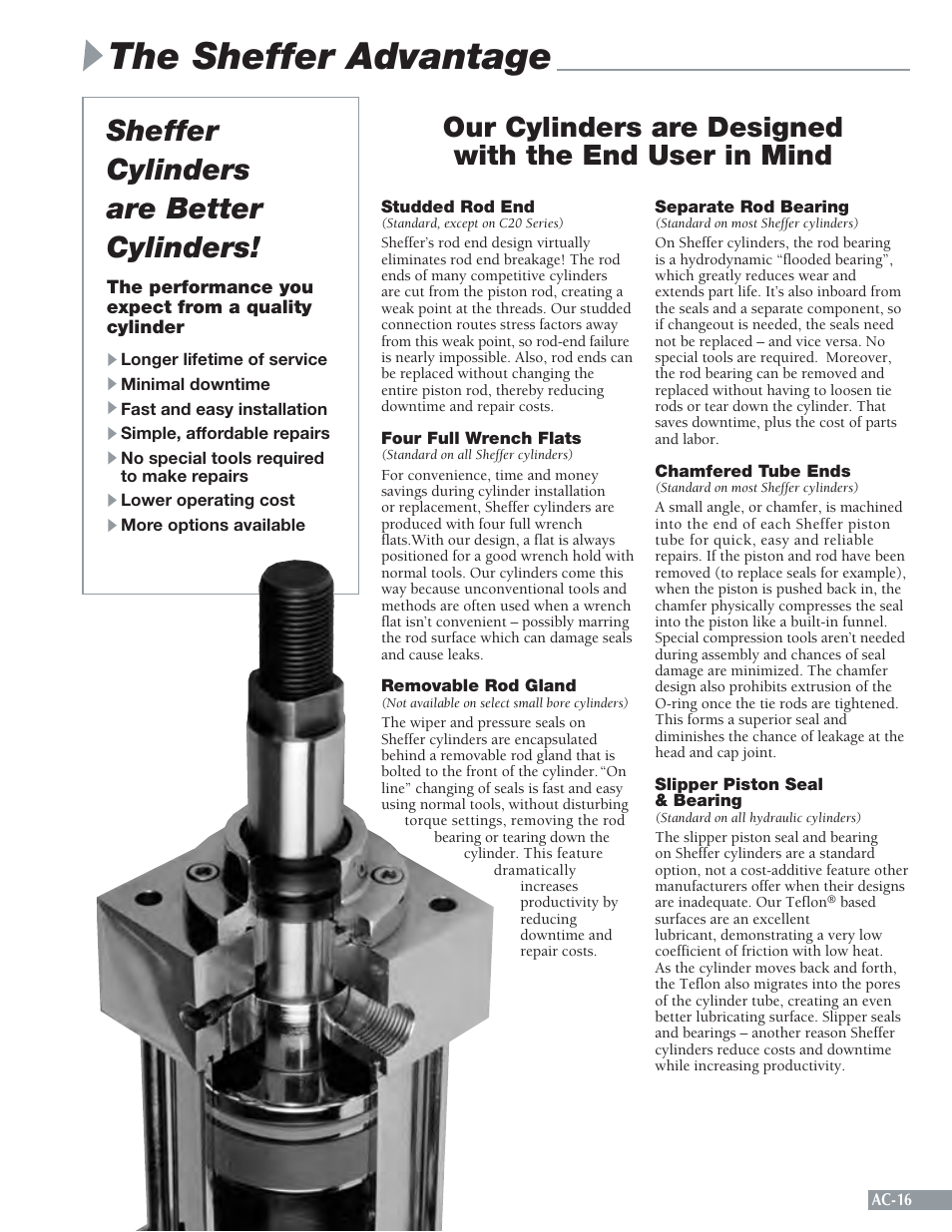 The sheffer advantage, Sheffer cylinders are better cylinders | Sheffer LA SERIES User Manual | Page 17 / 20