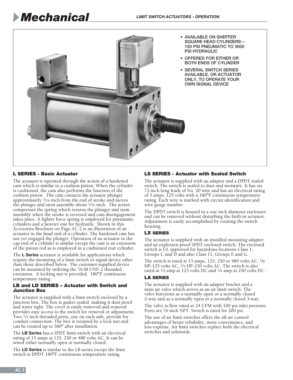 Mechanical | Sheffer LA SERIES User Manual | Page 2 / 20