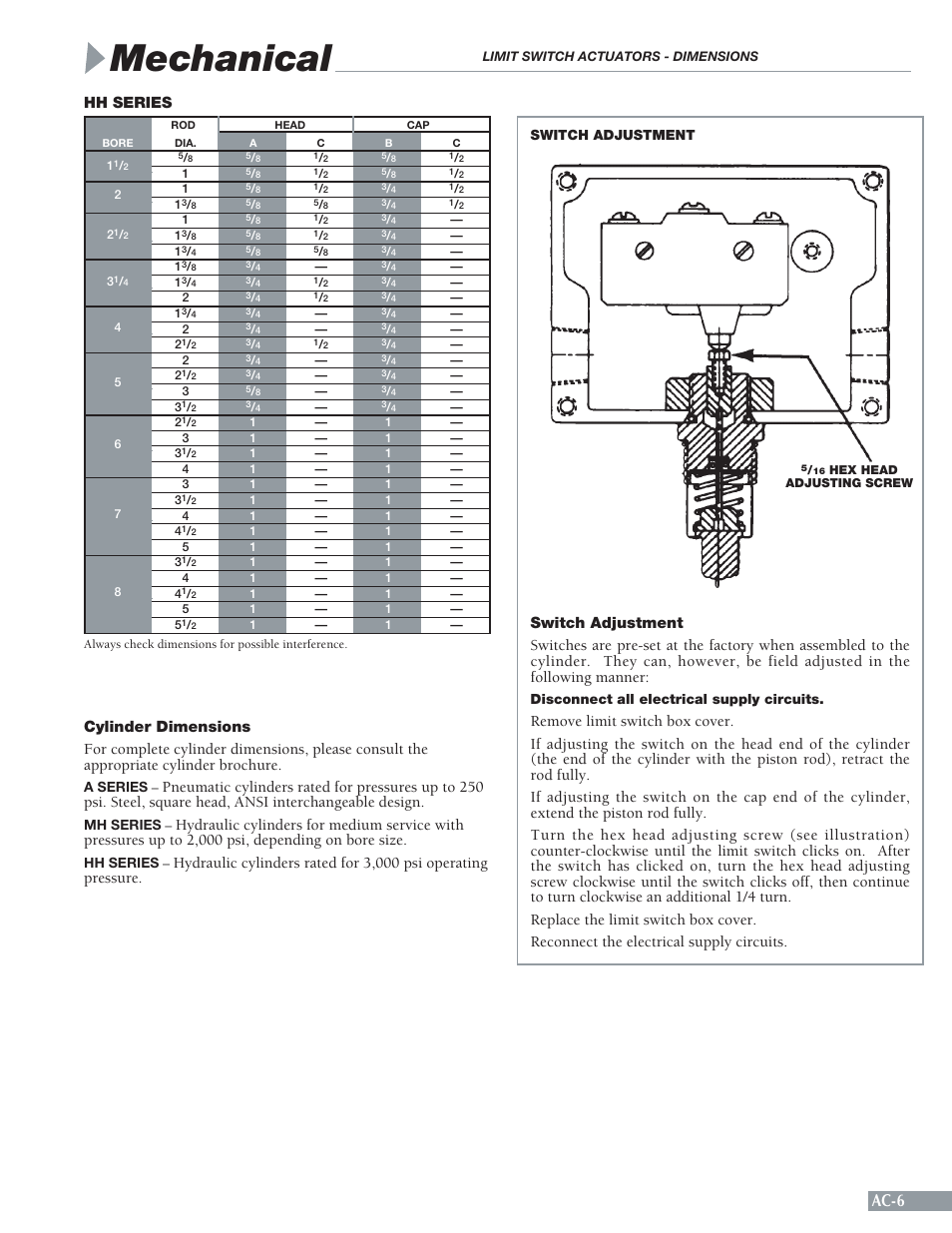 Mechanical, Ac-6 | Sheffer LA SERIES User Manual | Page 7 / 20