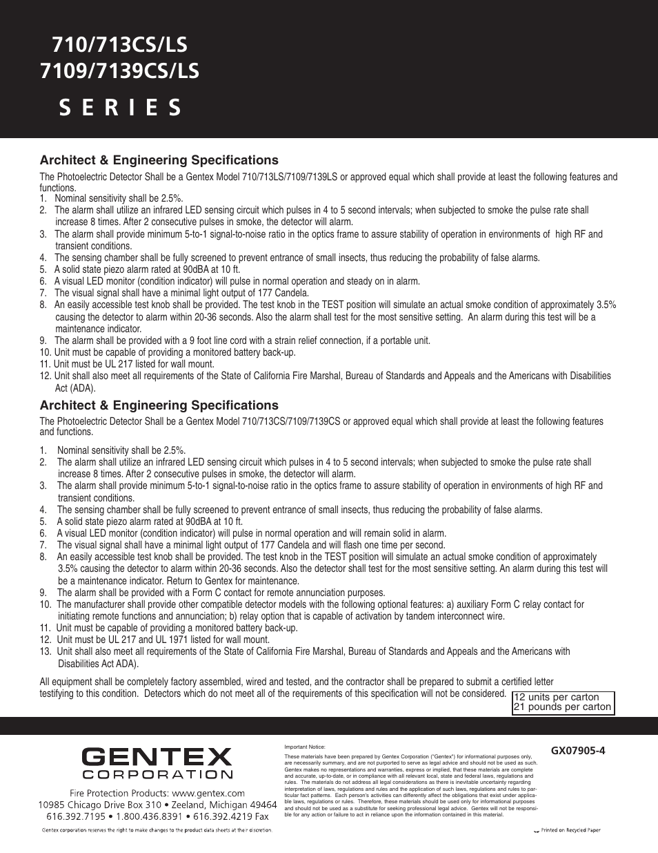 Silent Call Gentex 710ls User Manual | Page 4 / 4