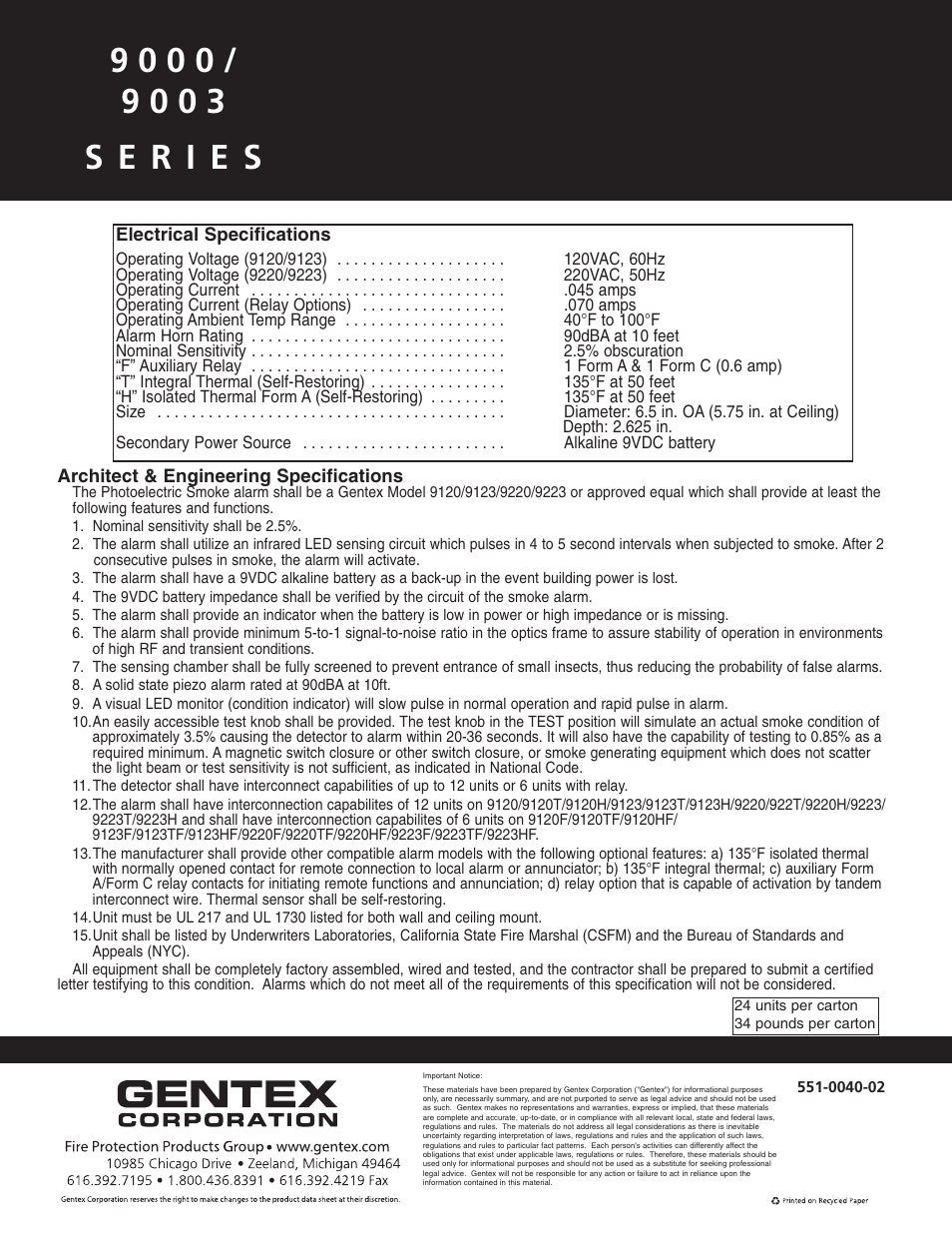 Silent Call Gentex 9120FT User Manual | Page 4 / 4