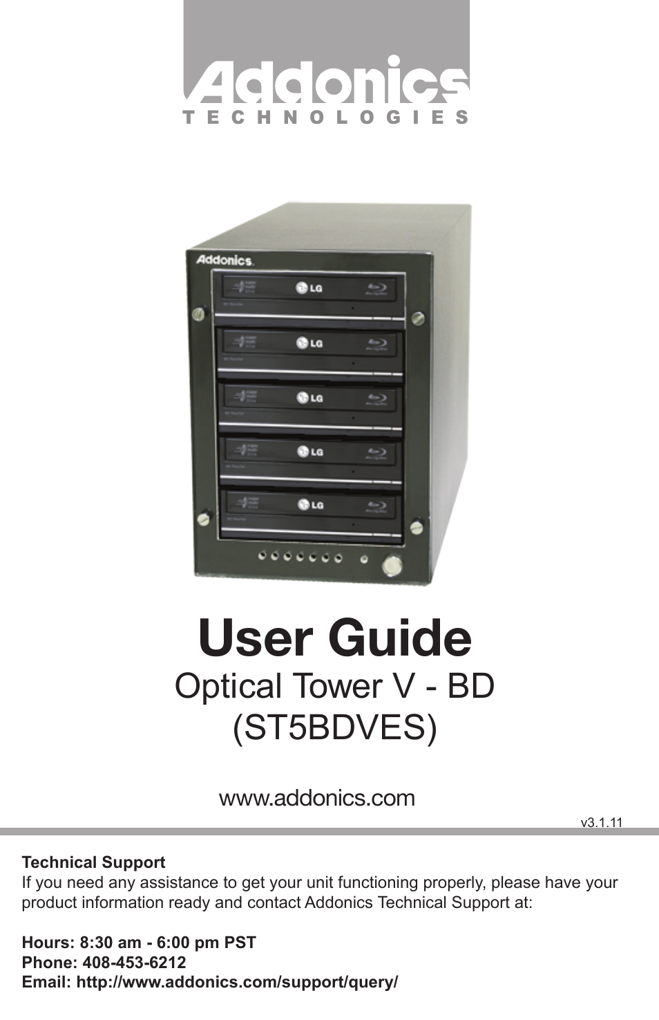 Addonics Technologies OPTICAL TOWER V - BD ST5BDVES User Manual | 2 pages