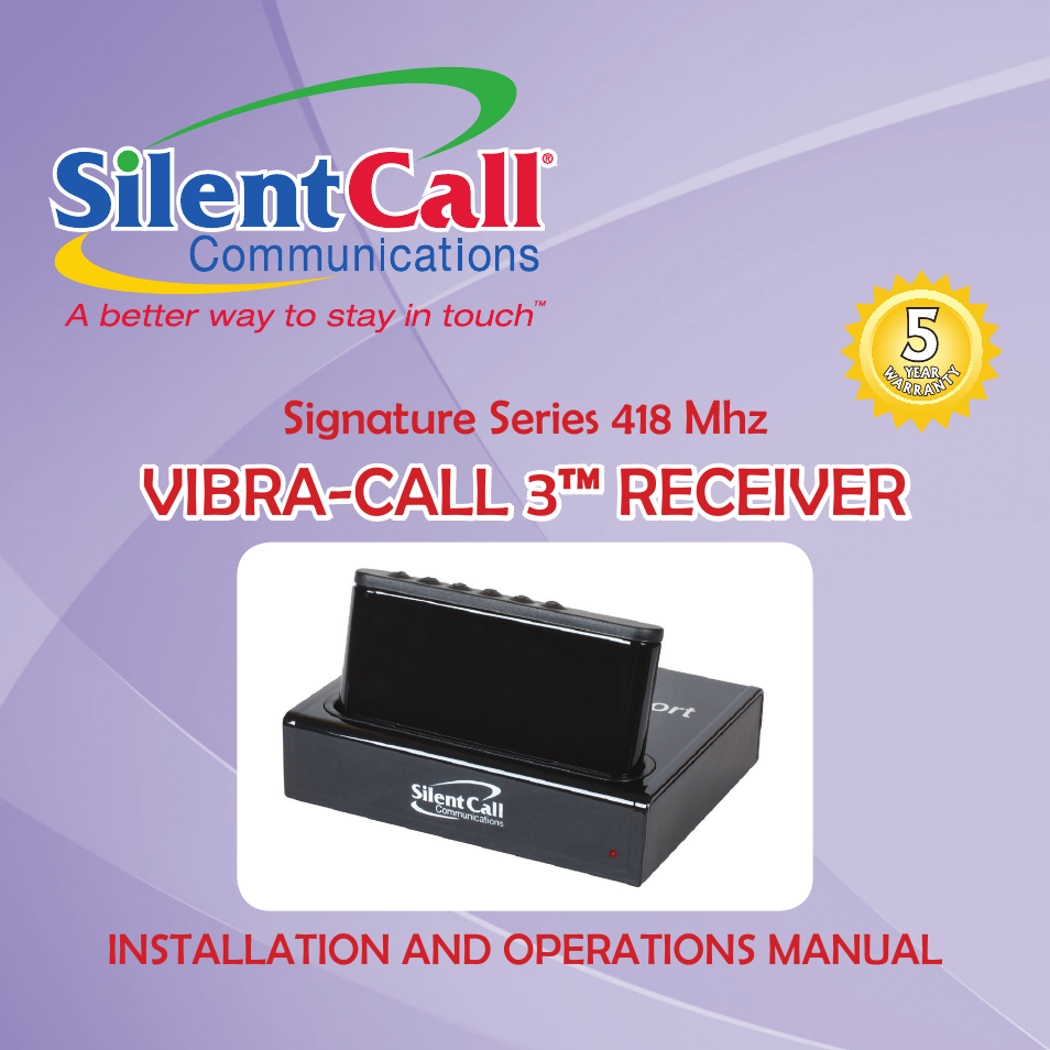 Silent Call VC4003-SS User Manual | 8 pages