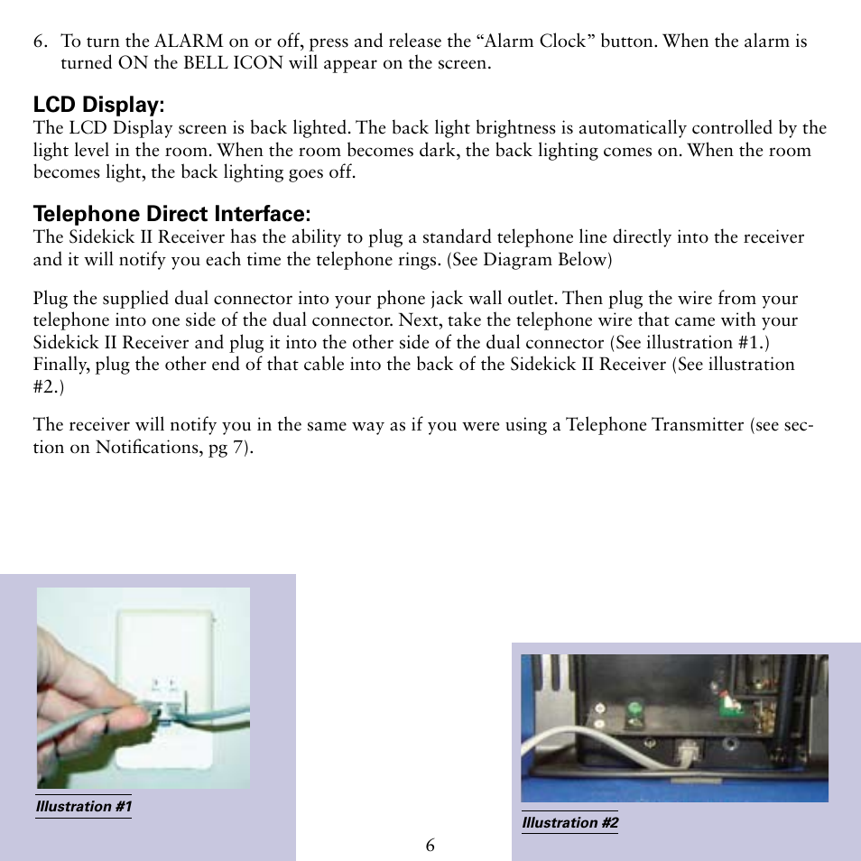 Lcd display, Telephone direct interface | Silent Call SK09214-2 User Manual | Page 6 / 12