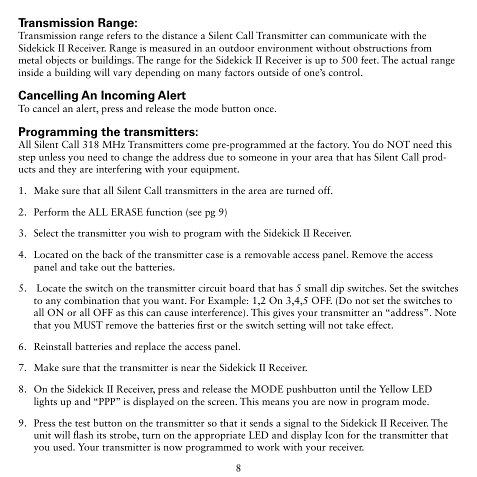 Silent Call SK09214-2 User Manual | Page 8 / 12
