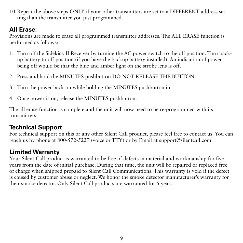 Silent Call SK09214-2 User Manual | Page 9 / 12