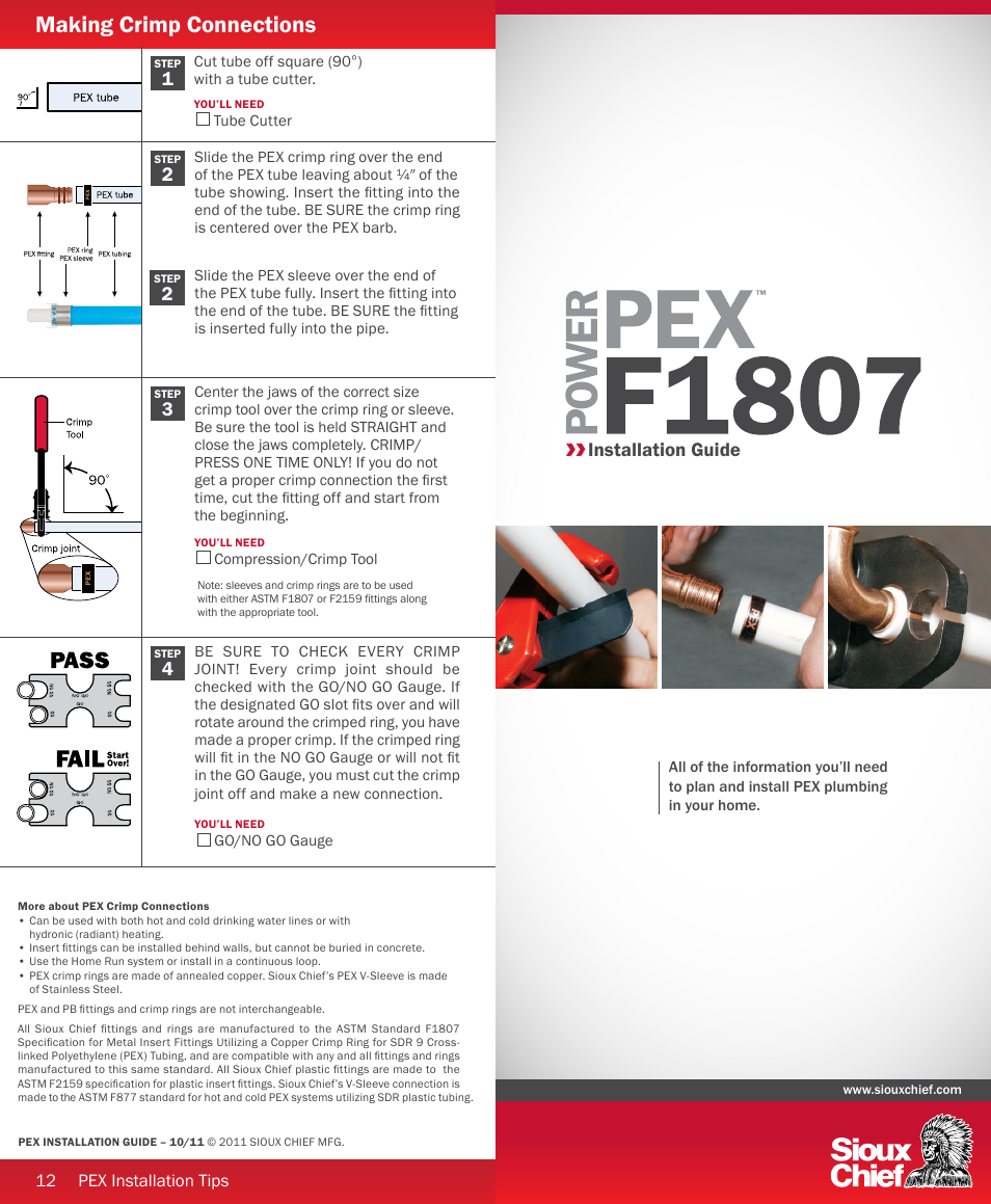 Sioux Chief PEX F2159 User Manual | 6 pages