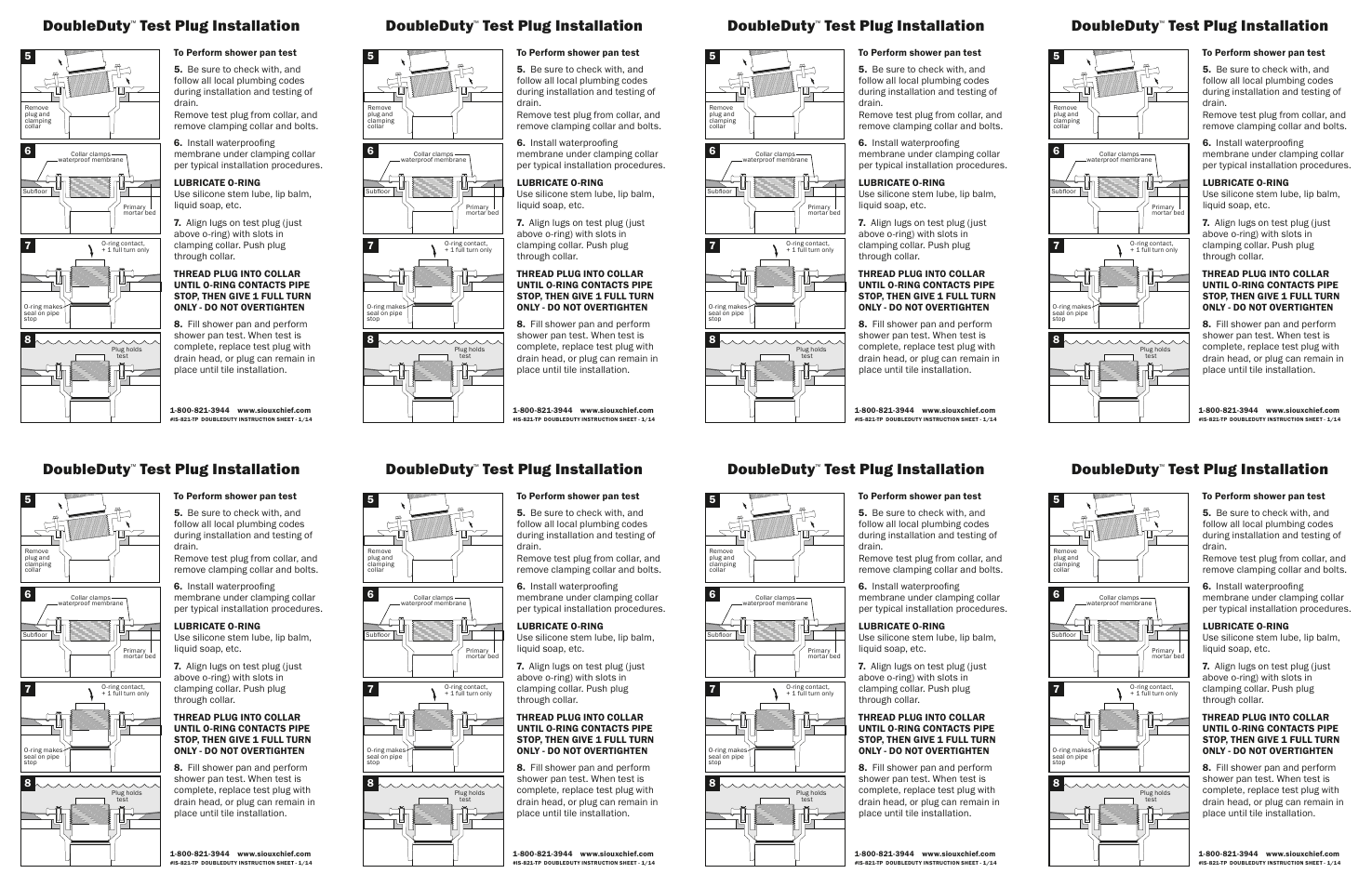 Doubleduty, Test plug installation | Sioux Chief DoubleDuty Test Plug User Manual | Page 2 / 2