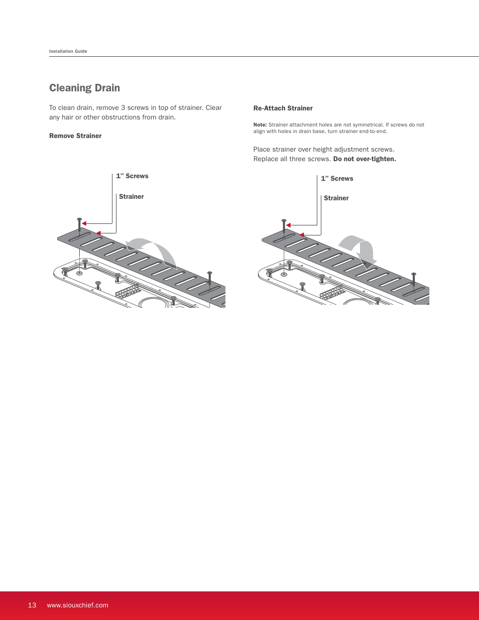 Cleaning drain | Sioux Chief Linear Shower Drain - StreamLine User Manual | Page 14 / 16