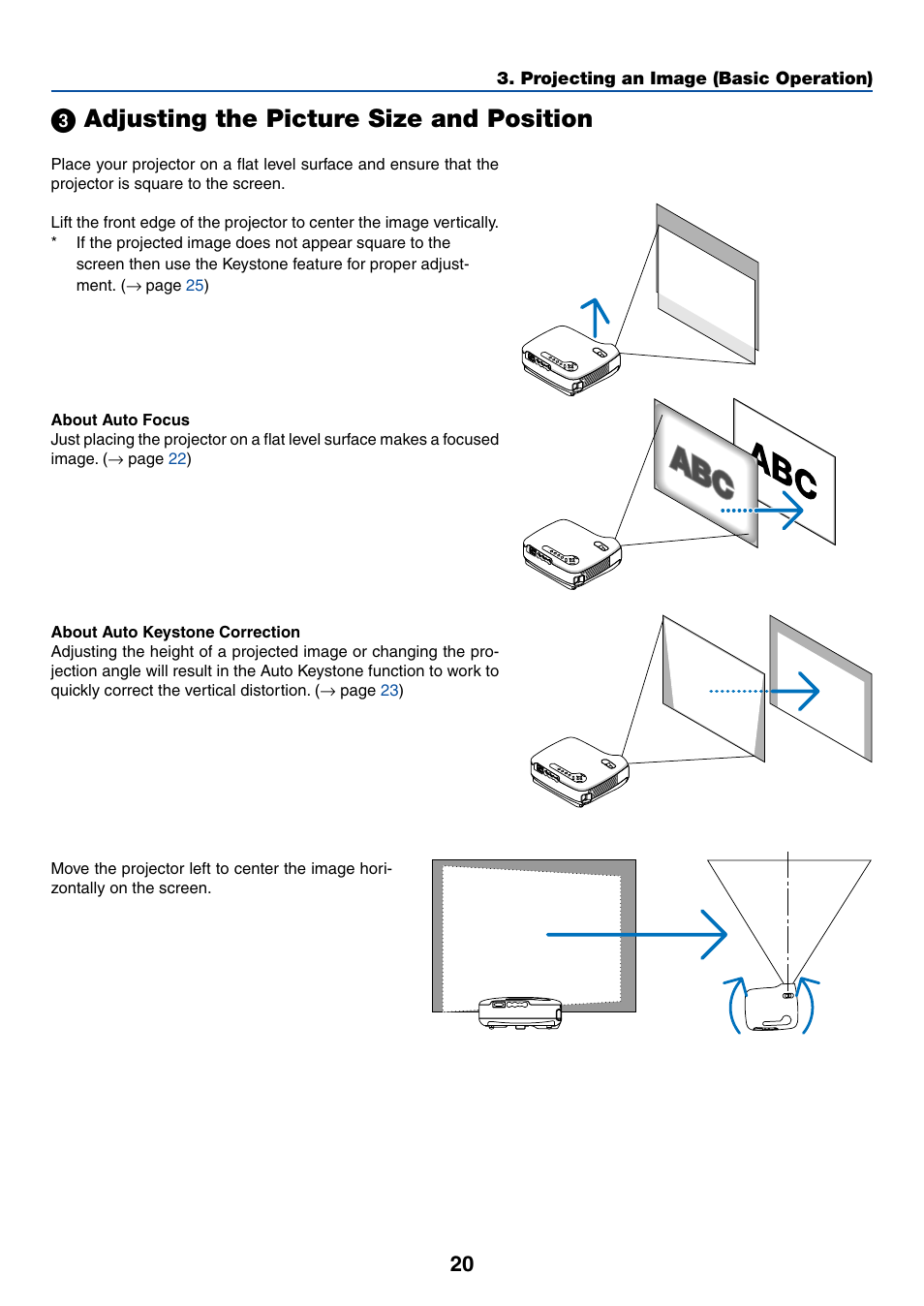 3) adjusting the picture size and position, ᕣ adjusting the picture size and position | Acoustic Energy LT35 User Manual | Page 28 / 72