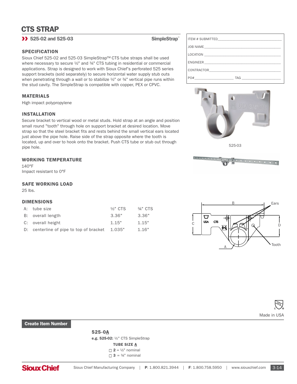 Sioux Chief 525-03 SimpleStrap User Manual | 1 page