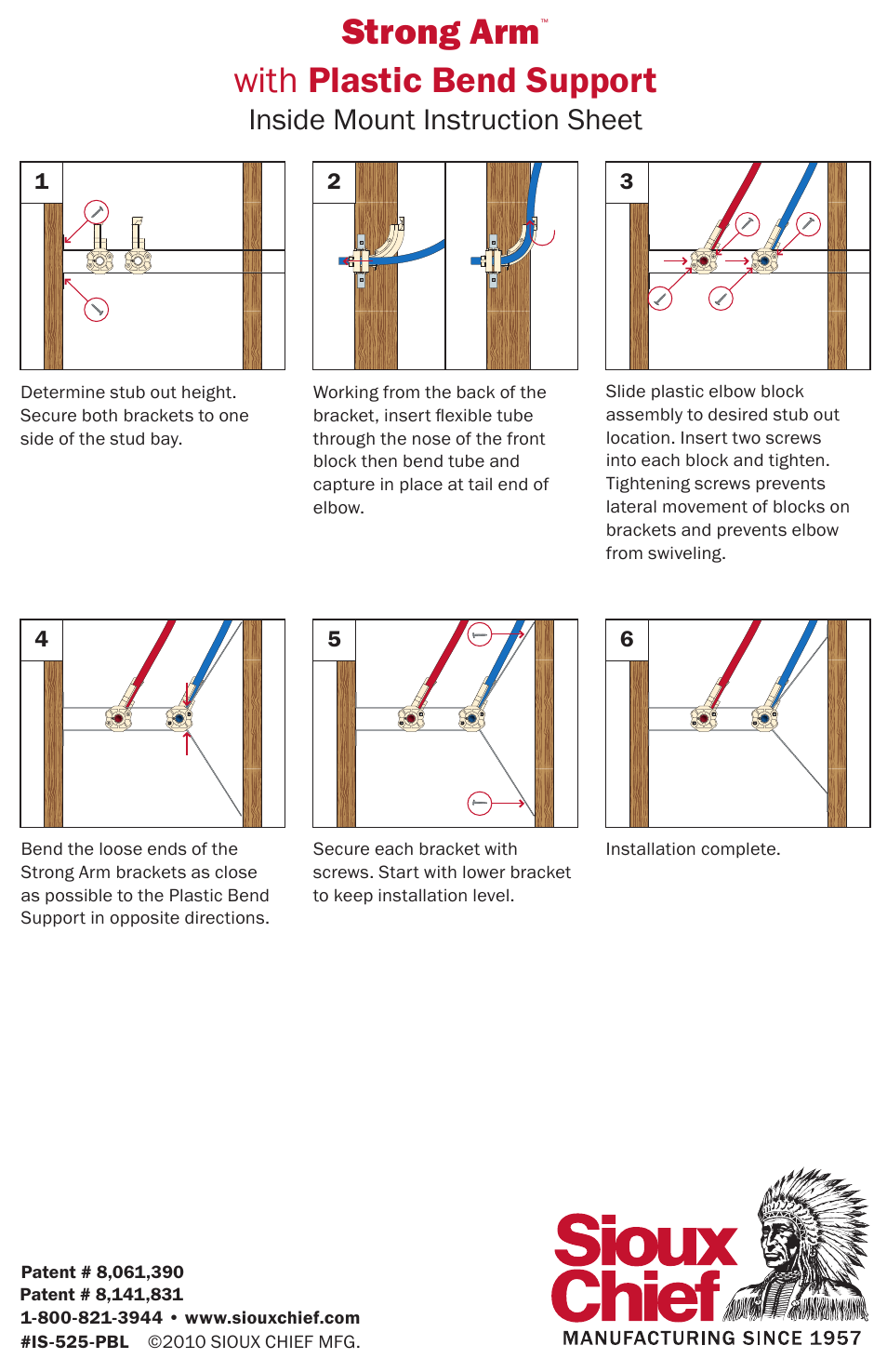 Sioux Chief StrongArm with PEX Bend LockBlock Inside Mount User Manual | 1 page