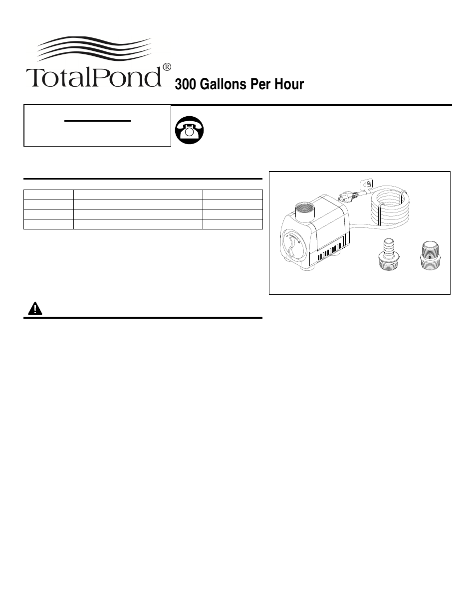 TotalPond MD11300 User Manual | 4 pages