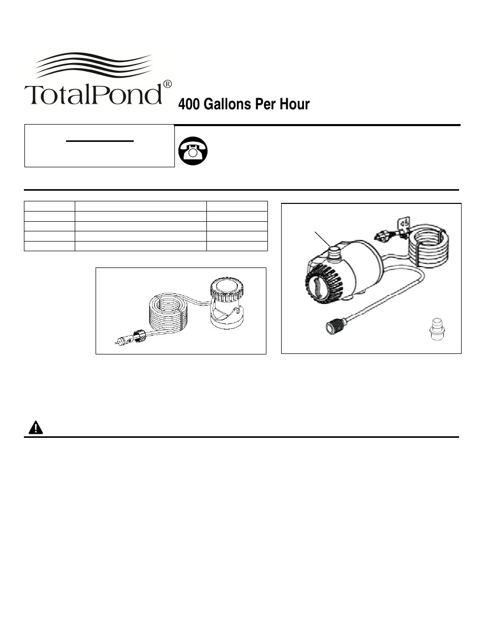 TotalPond MD11400ASL User Manual | 5 pages