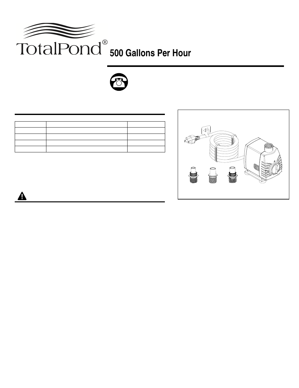 TotalPond MD11500 User Manual | 4 pages