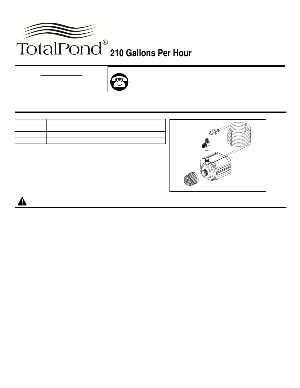 TotalPond DD11210 User Manual | 4 pages