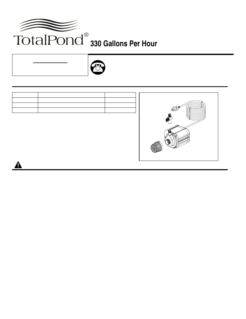 TotalPond DD11330 User Manual | 4 pages