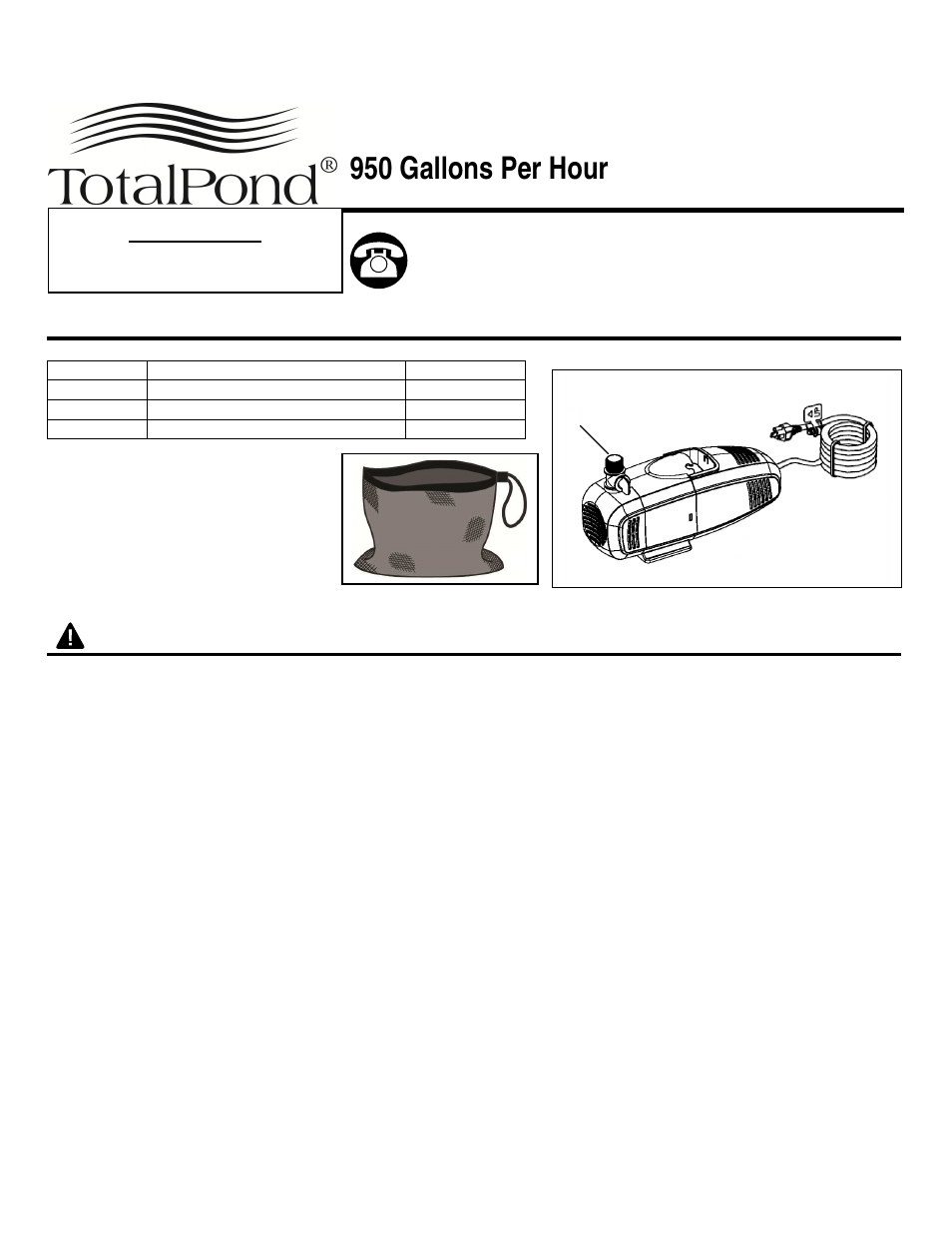 TotalPond LLUV1050 User Manual | 7 pages