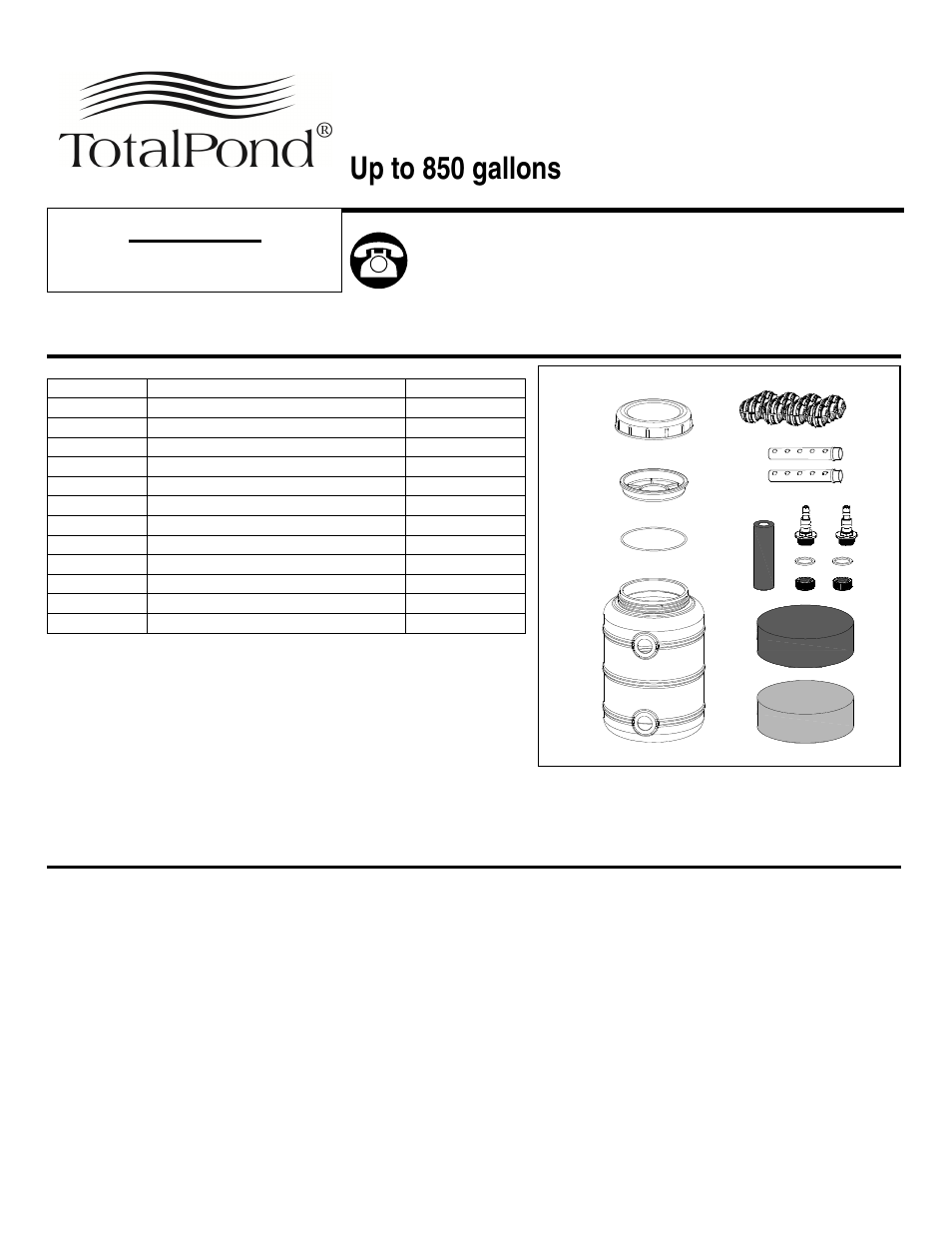 TotalPond PF850 User Manual | 6 pages