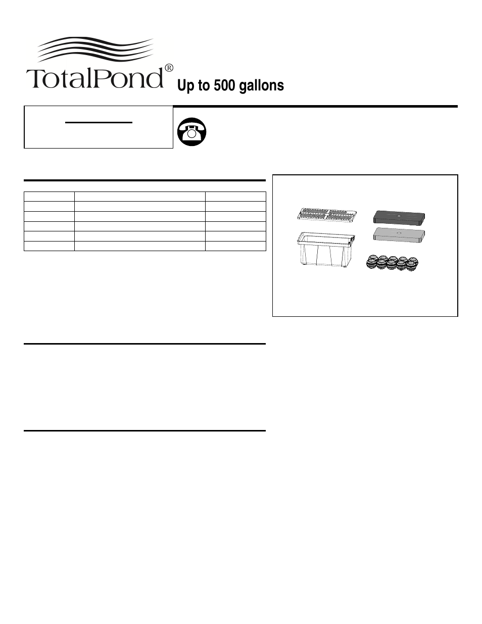 TotalPond MF13010 User Manual | 6 pages