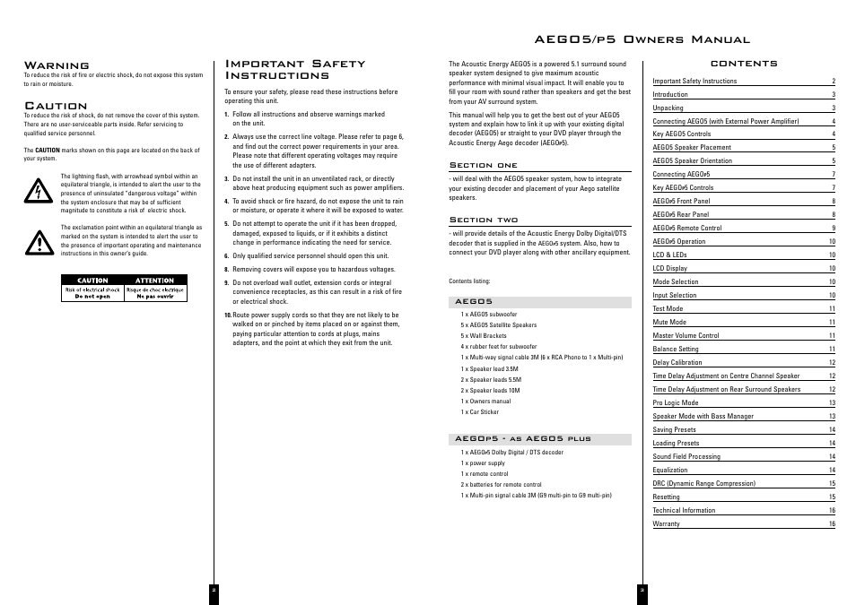 Acoustic Energy A Ego 5 User Manual | Page 2 / 8