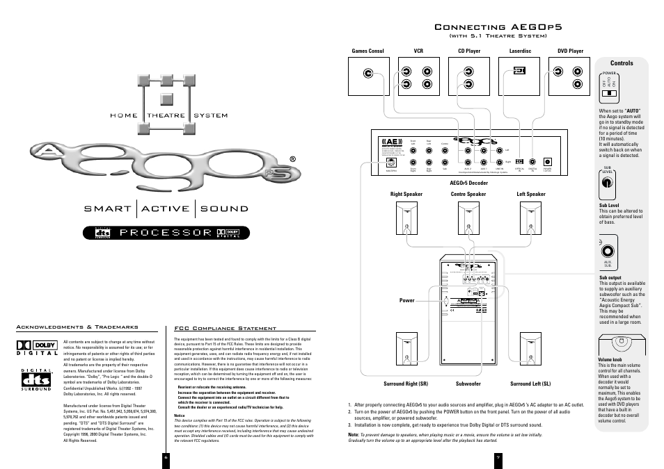 Connecting aegop5 | Acoustic Energy A Ego 5 User Manual | Page 4 / 8