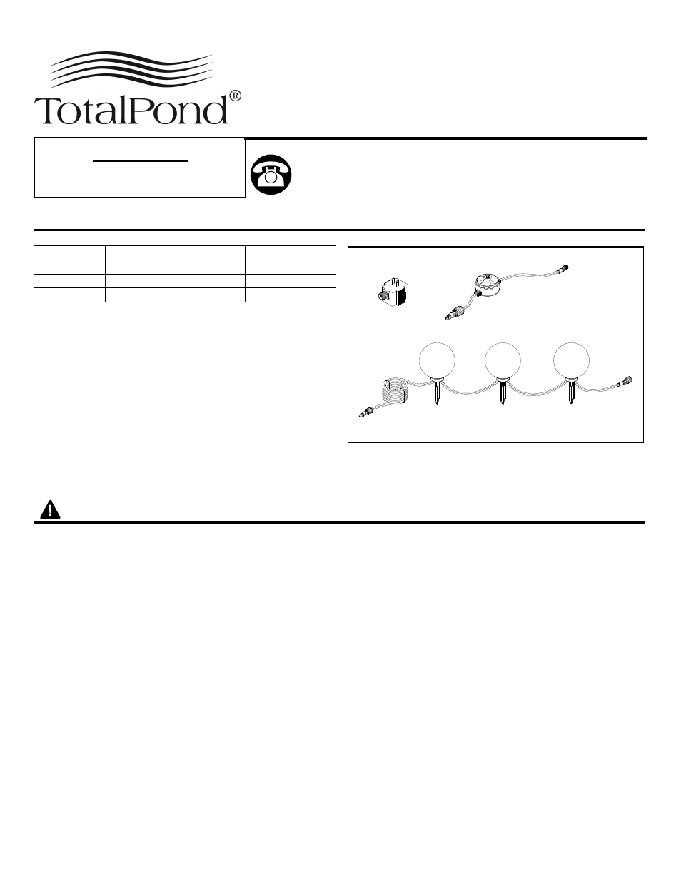 TotalPond UW16257 User Manual | 5 pages