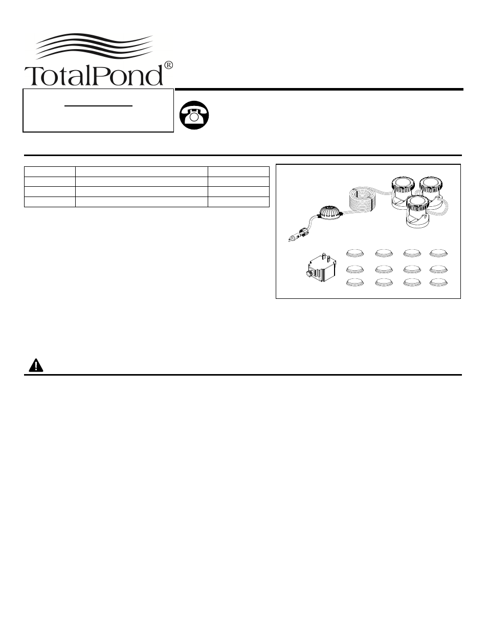 TotalPond UW16205 User Manual | 4 pages