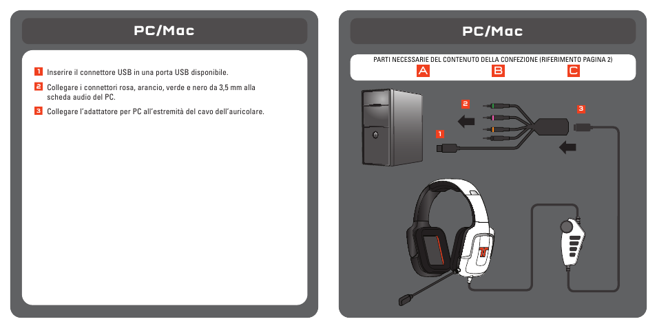Pc/mac, Ac b | TRITTON Pro+ 5.1 Surround Headset User Manual | Page 39 / 66