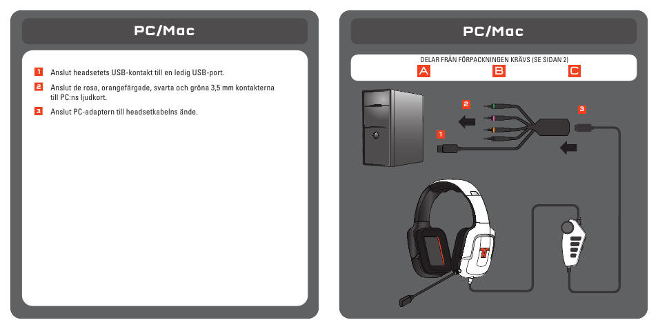 Pc/mac, Ac b | TRITTON Pro+ 5.1 Surround Headset User Manual | Page 63 / 66