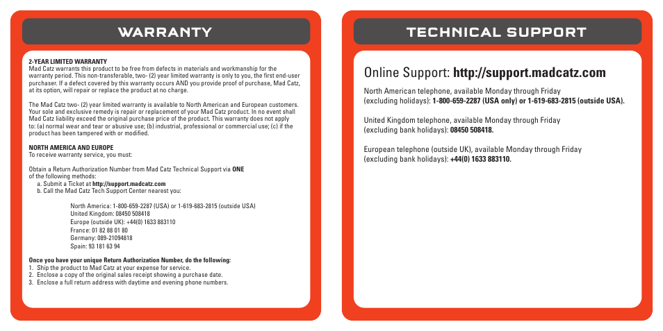 Warranty | TRITTON Pro+ 5.1 Surround Headset User Manual | Page 7 / 66