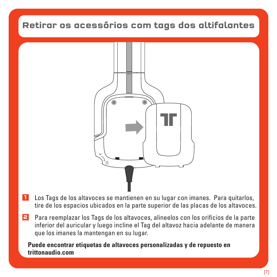 Retirar os acessórios com tags dos altifalantes | TRITTON Kunai Universal Stereo Gaming Headset User Manual | Page 114 / 170
