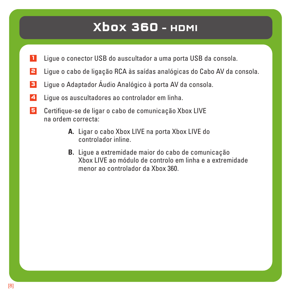 Xbox 360, Hdmi | TRITTON Kunai Universal Stereo Gaming Headset User Manual | Page 115 / 170