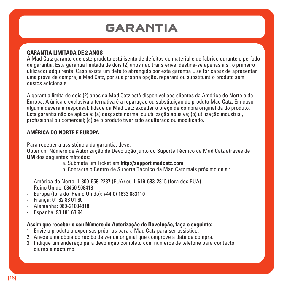 Garantia | TRITTON Kunai Universal Stereo Gaming Headset User Manual | Page 125 / 170