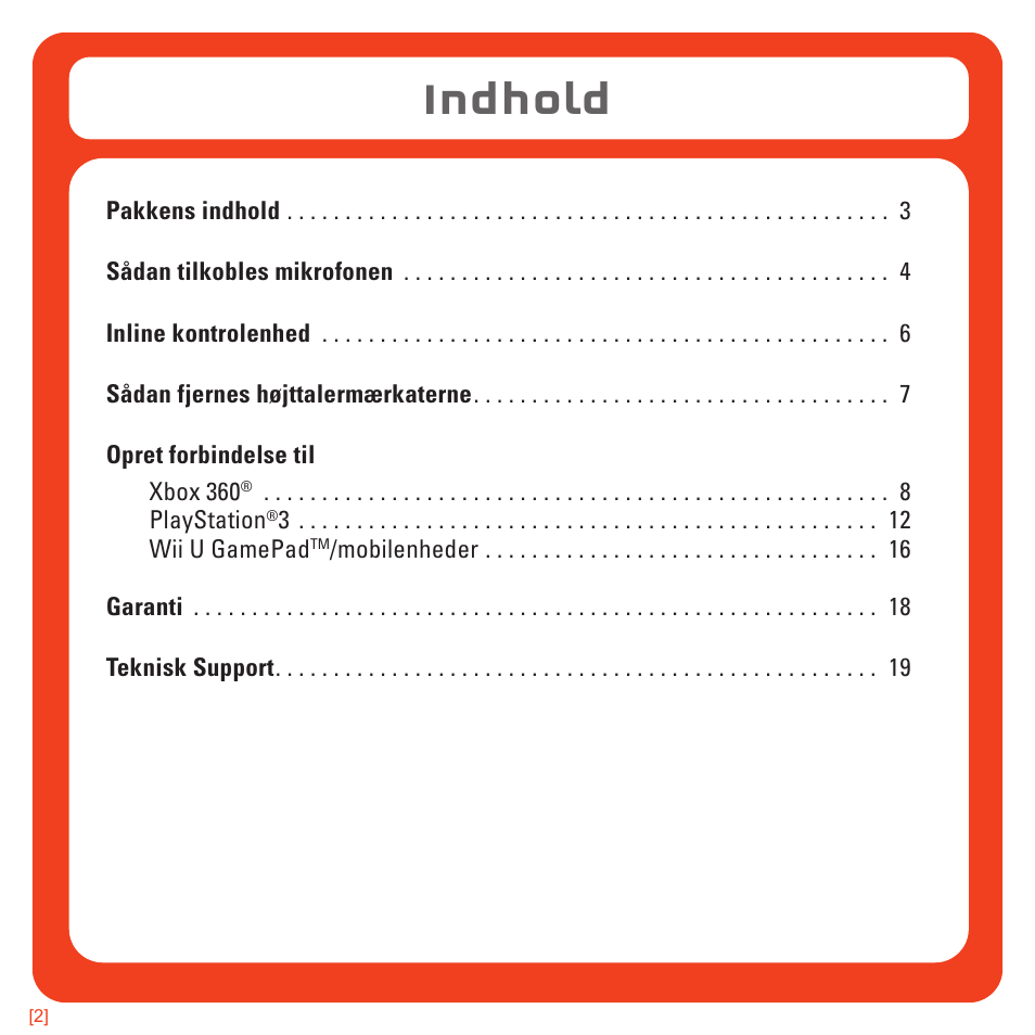 Indhold | TRITTON Kunai Universal Stereo Gaming Headset User Manual | Page 130 / 170