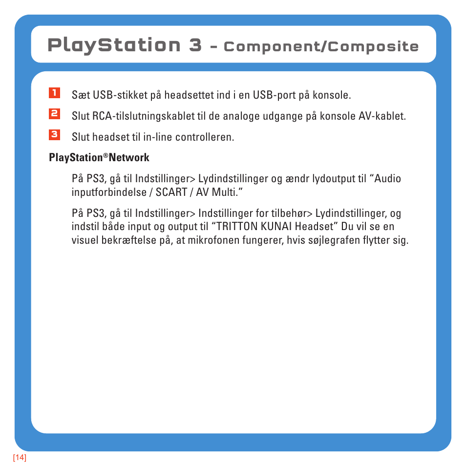 Playstation 3, Component/composite | TRITTON Kunai Universal Stereo Gaming Headset User Manual | Page 142 / 170