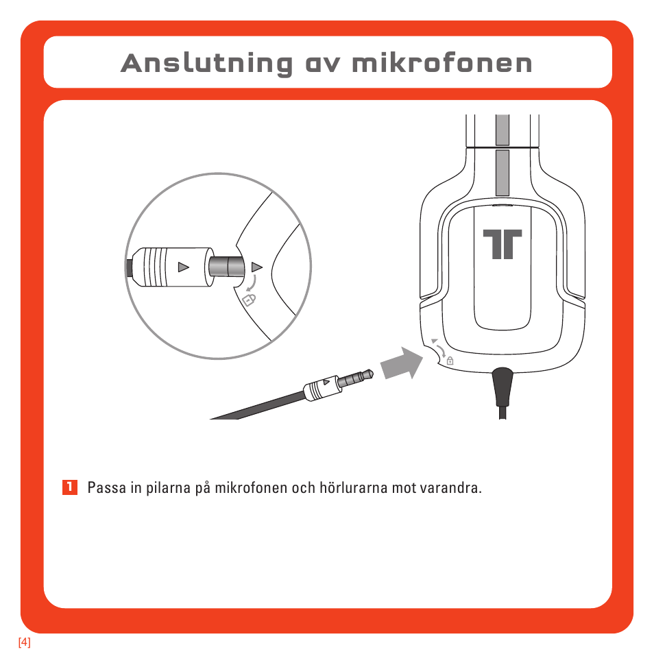 Anslutning av mikrofonen | TRITTON Kunai Universal Stereo Gaming Headset User Manual | Page 153 / 170
