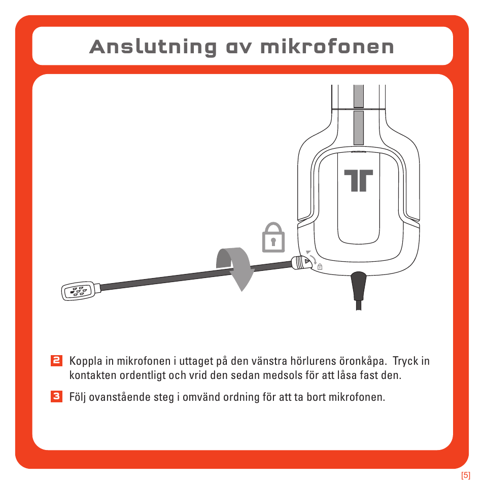 Anslutning av mikrofonen | TRITTON Kunai Universal Stereo Gaming Headset User Manual | Page 154 / 170