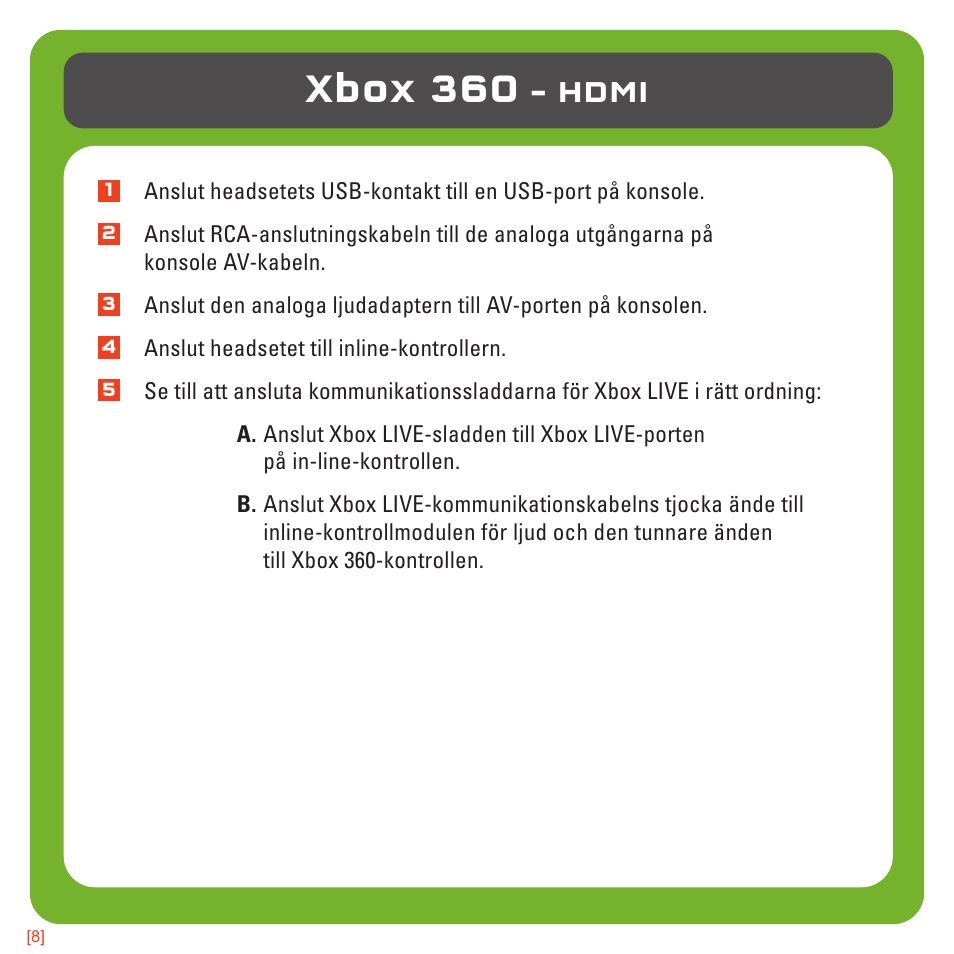 Xbox 360, Hdmi | TRITTON Kunai Universal Stereo Gaming Headset User Manual | Page 157 / 170