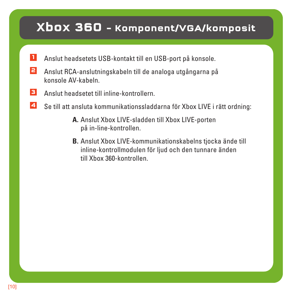 Xbox 360, Komponent/vga/komposit | TRITTON Kunai Universal Stereo Gaming Headset User Manual | Page 159 / 170