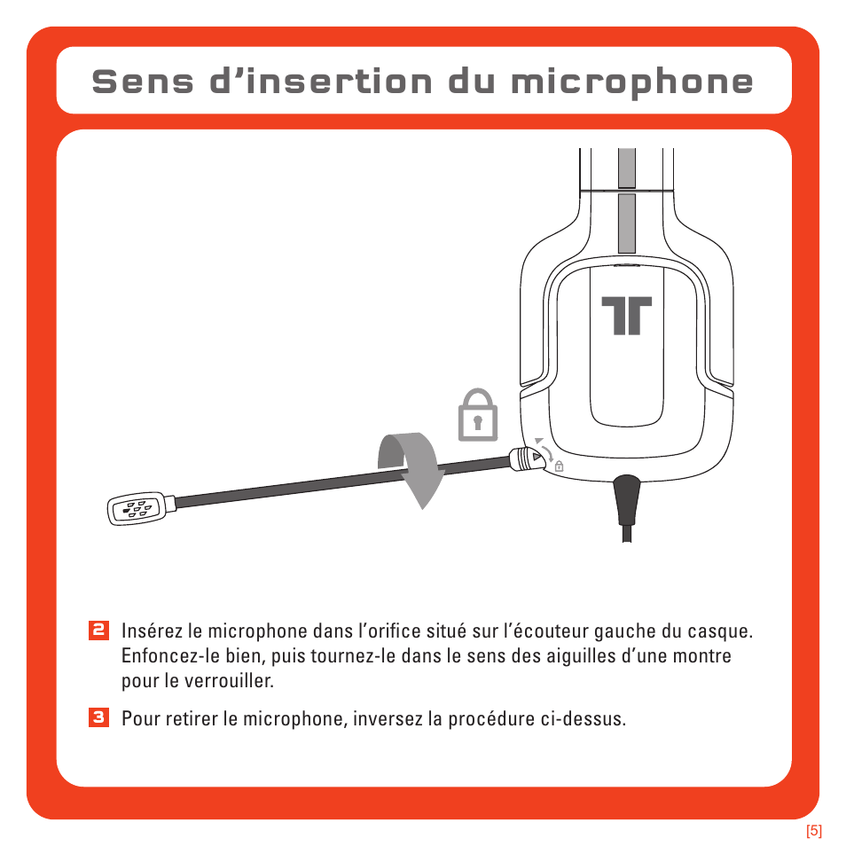 Sens d’insertion du microphone | TRITTON Kunai Universal Stereo Gaming Headset User Manual | Page 27 / 170