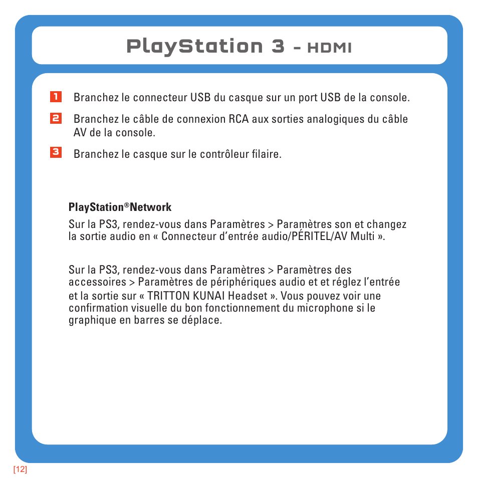 Playstation 3, Hdmi | TRITTON Kunai Universal Stereo Gaming Headset User Manual | Page 34 / 170
