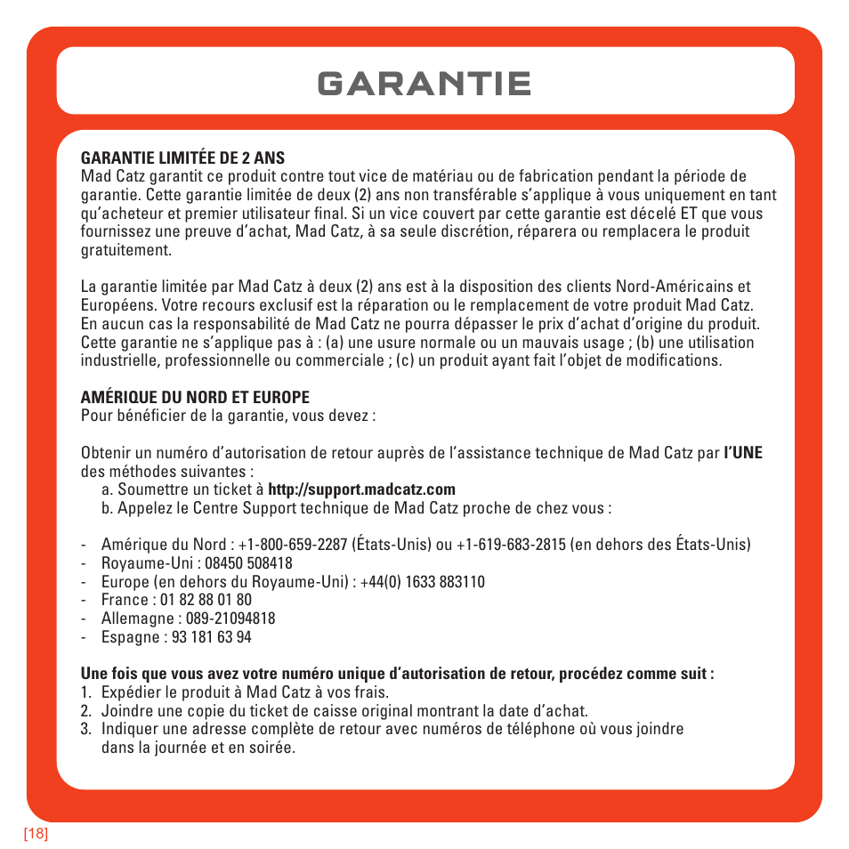 Garantie | TRITTON Kunai Universal Stereo Gaming Headset User Manual | Page 40 / 170