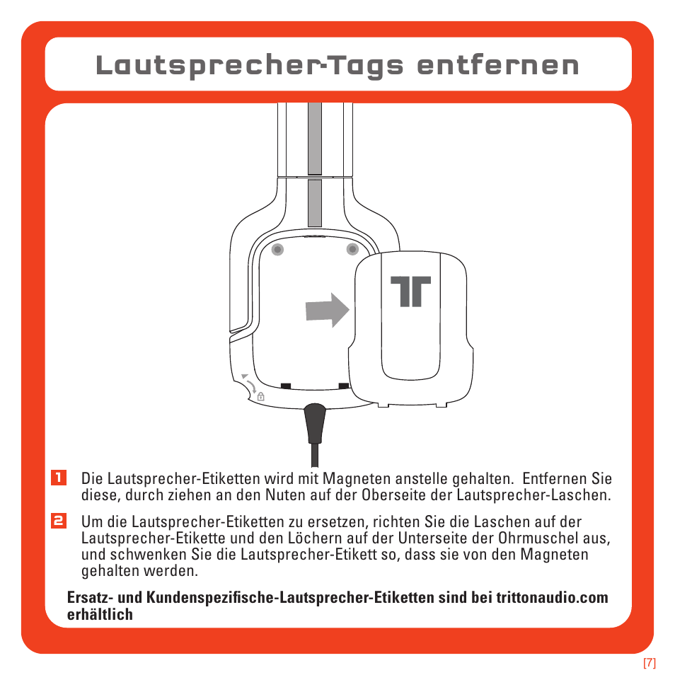 Lautsprecher-tags entfernen | TRITTON Kunai Universal Stereo Gaming Headset User Manual | Page 51 / 170