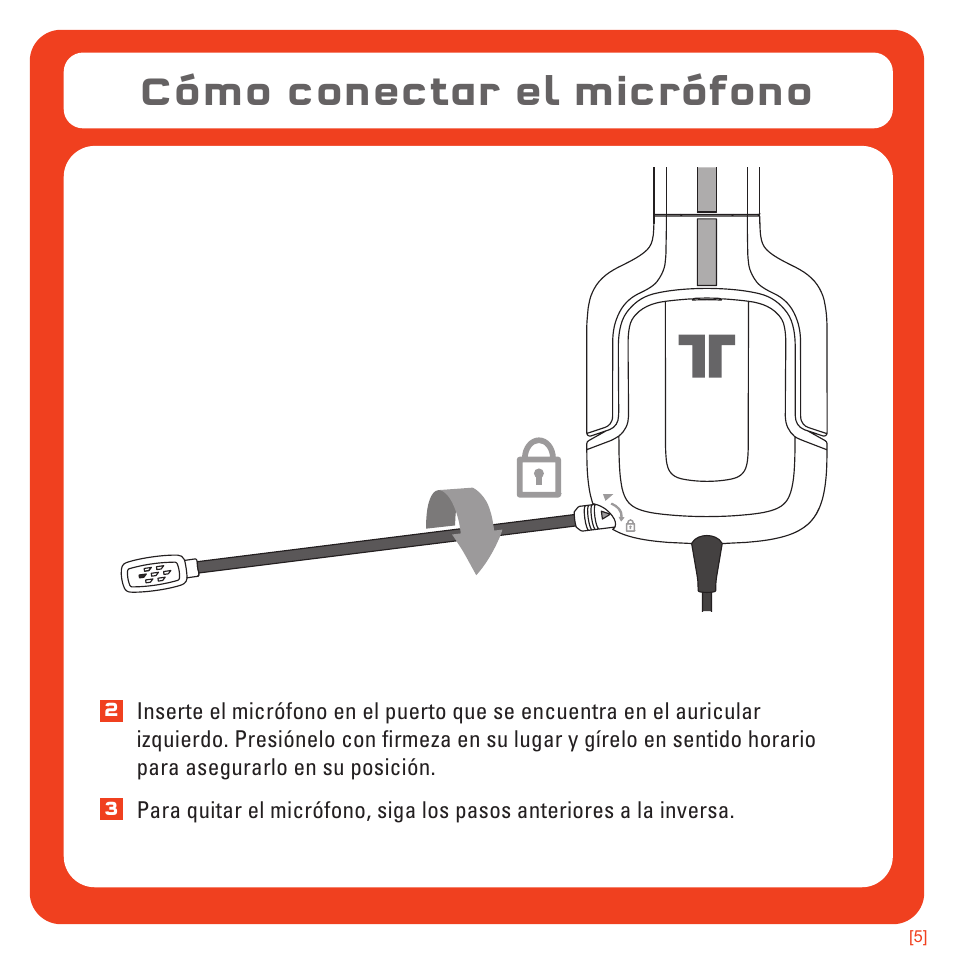 Cómo conectar el micrófono | TRITTON Kunai Universal Stereo Gaming Headset User Manual | Page 70 / 170