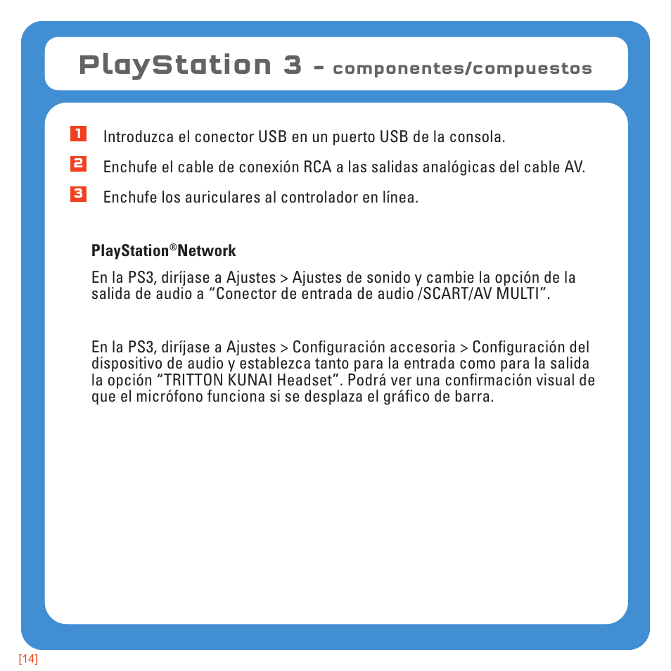 Playstation 3 | TRITTON Kunai Universal Stereo Gaming Headset User Manual | Page 79 / 170