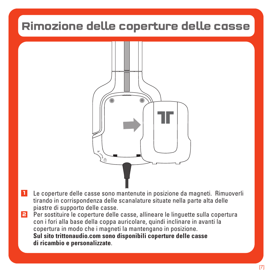 Rimozione delle coperture delle casse | TRITTON Kunai Universal Stereo Gaming Headset User Manual | Page 93 / 170