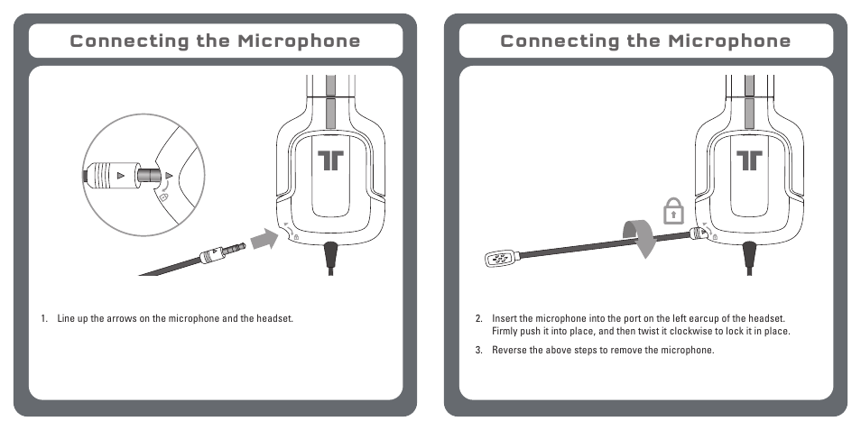 Connecting the microphone | TRITTON Kunai Stereo Gaming Headset for PC, Mac, and Mobile Devices User Manual | Page 3 / 59