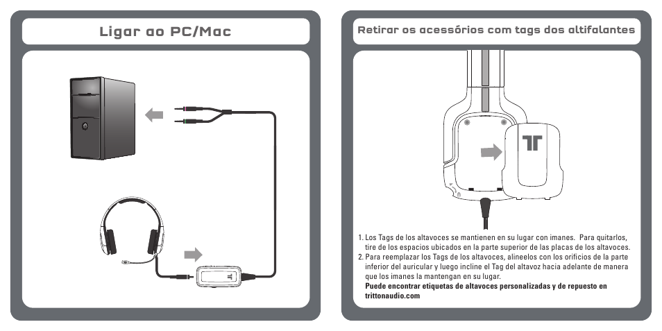 Ligar ao pc/mac | TRITTON Kunai Stereo Gaming Headset for PC, Mac, and Mobile Devices User Manual | Page 50 / 59