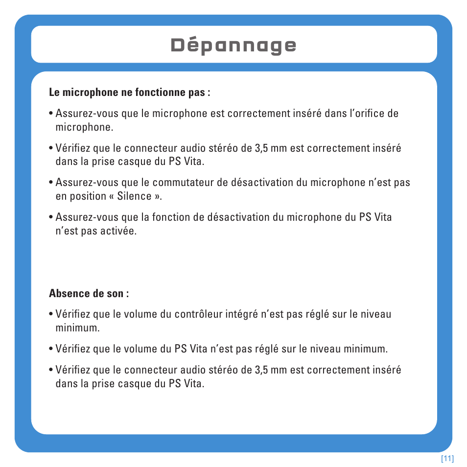 Dépannage | TRITTON Kunai Stereo Headset for PlayStation-3 and PlayStation-Vita User Manual | Page 27 / 108